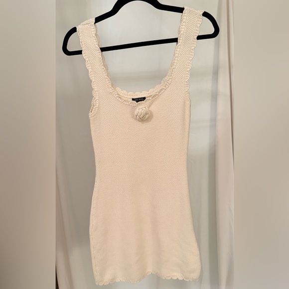 NEW Wild Fable Rosette Crochet Mini Dress Ivory 100% cotton - Picture 5 of 10